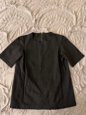 Lafayette 148 New York Short Sleeve Top - Gray